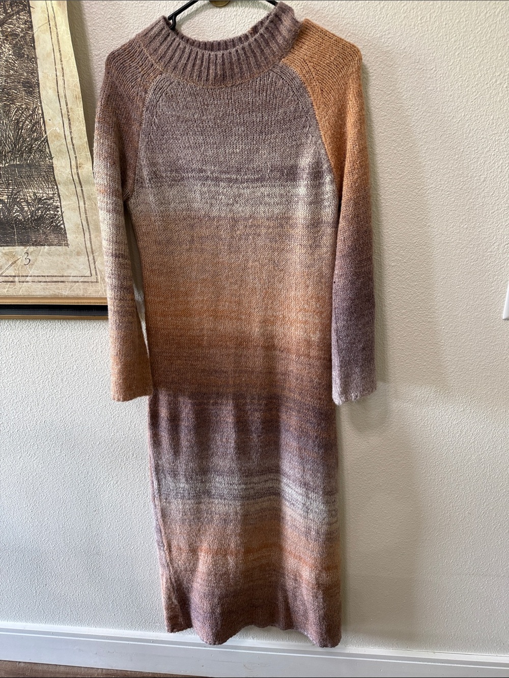 l*space Ombre Knit Midi Dress in Rust Brown and Taupe